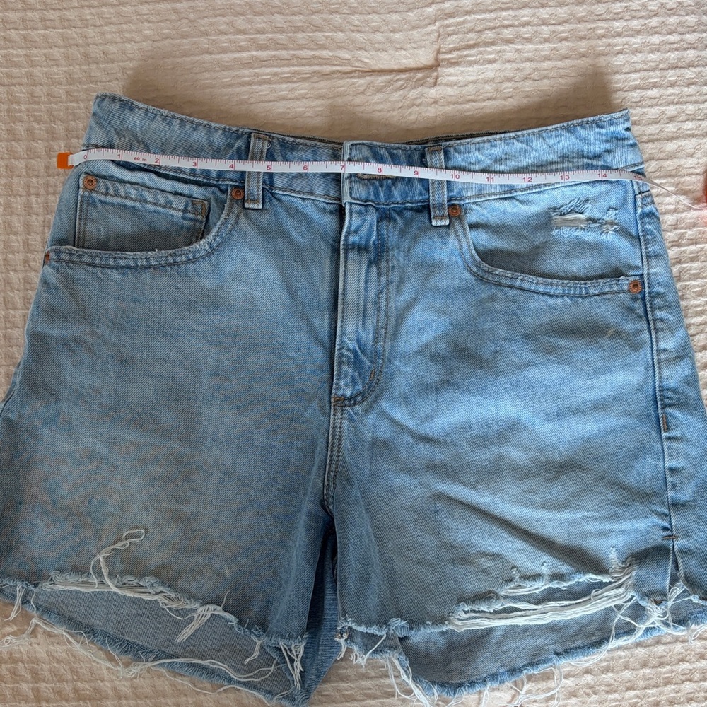 Garage Light Blue Distressed Denim Cutoff Shorts